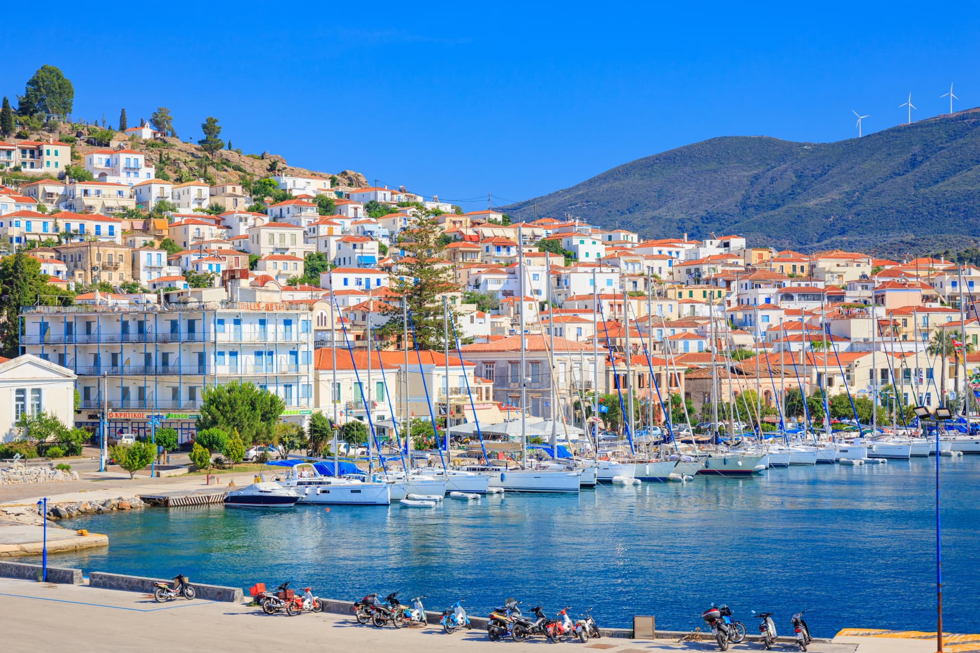 Poros island harbor